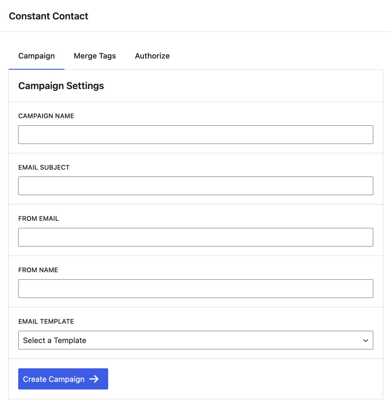 Configure and create a campaign